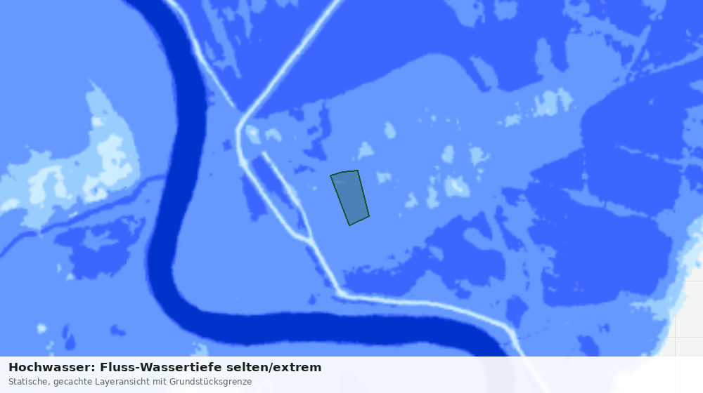 Statische Kartenansicht: Hochwasser: Fluss-Wassertiefe selten/extrem