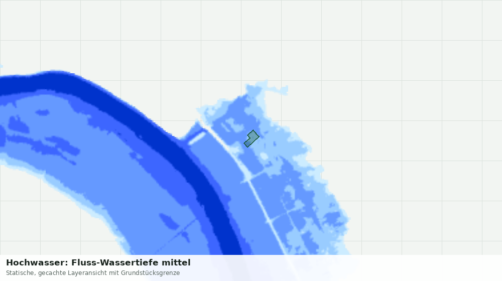 Statische Kartenansicht: Hochwasser: Fluss-Wassertiefe mittel