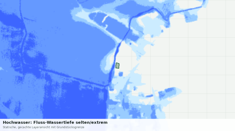 Statische Kartenansicht: Hochwasser: Fluss-Wassertiefe selten/extrem