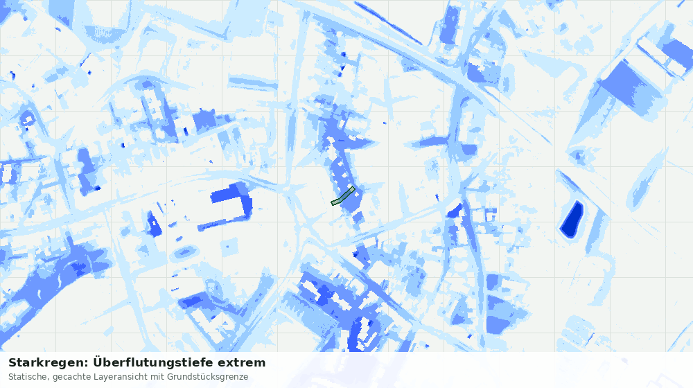 Statische Kartenansicht: Starkregen: Überflutungstiefe extrem