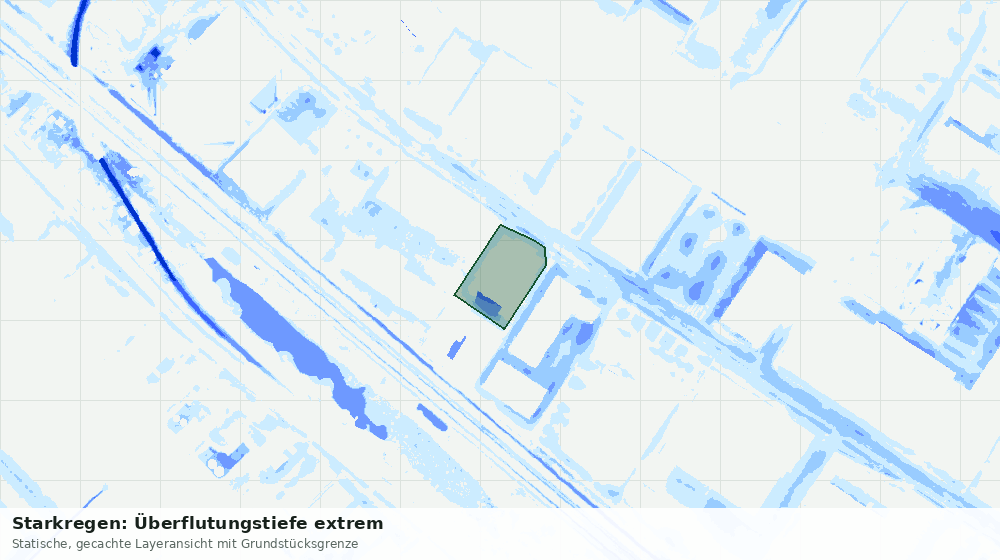 Statische Kartenansicht: Starkregen: Überflutungstiefe extrem