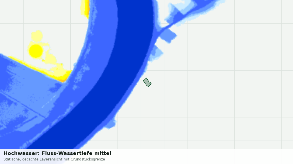 Statische Kartenansicht: Hochwasser: Fluss-Wassertiefe mittel