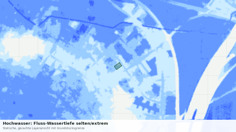 Statische Kartenansicht: Hochwasser: Fluss-Wassertiefe selten/extrem