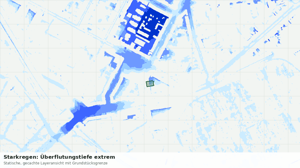 Statische Kartenansicht: Starkregen: Überflutungstiefe extrem