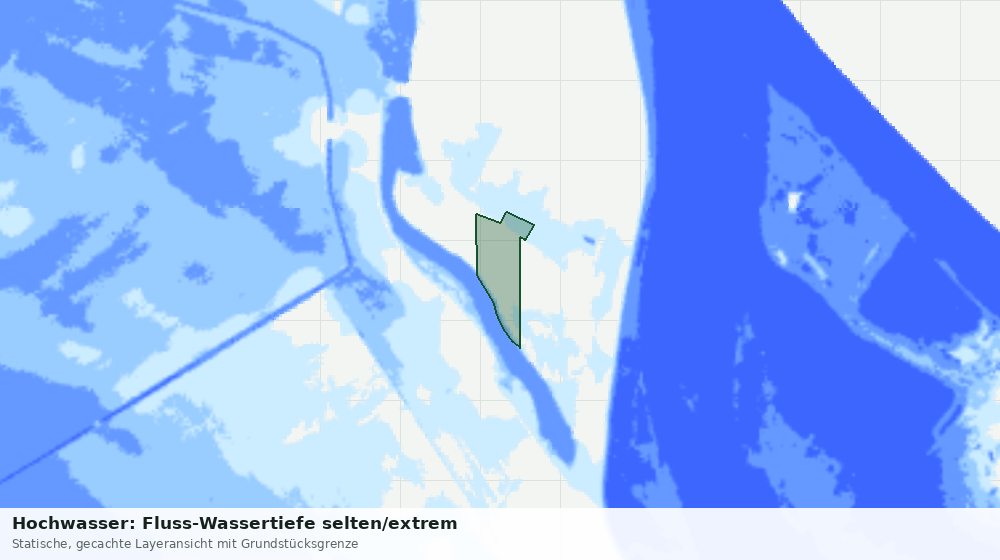 Statische Kartenansicht: Hochwasser: Fluss-Wassertiefe selten/extrem