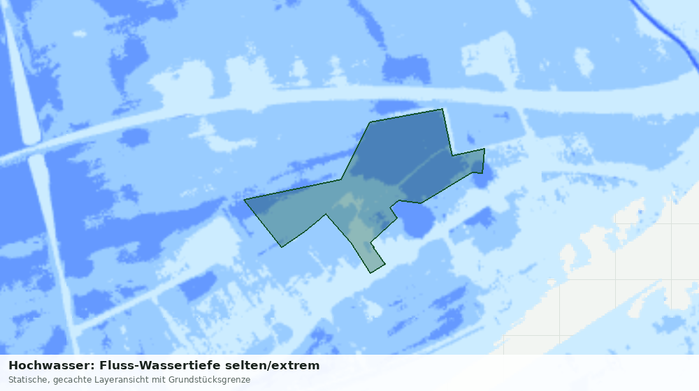 Statische Kartenansicht: Hochwasser: Fluss-Wassertiefe selten/extrem