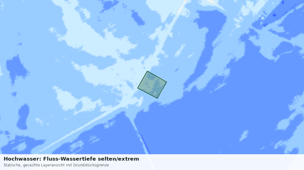 Statische Kartenansicht: Hochwasser: Fluss-Wassertiefe selten/extrem