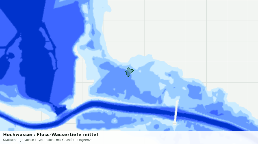 Statische Kartenansicht: Hochwasser: Fluss-Wassertiefe mittel