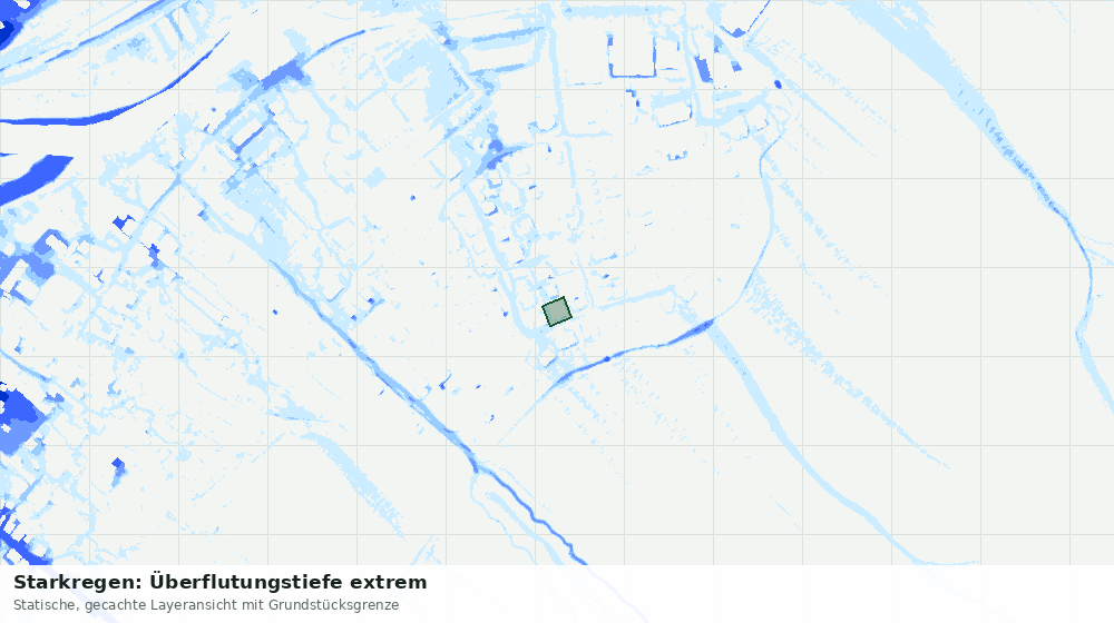 Statische Kartenansicht: Starkregen: Überflutungstiefe extrem