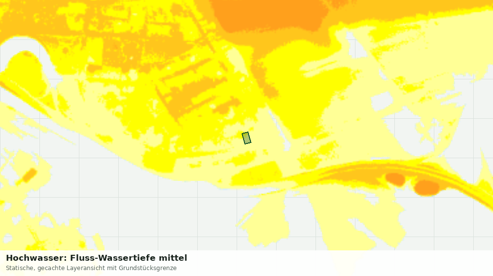 Statische Kartenansicht: Hochwasser: Fluss-Wassertiefe mittel
