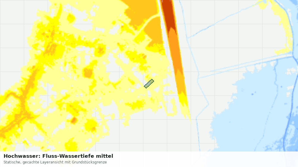Statische Kartenansicht: Hochwasser: Fluss-Wassertiefe mittel