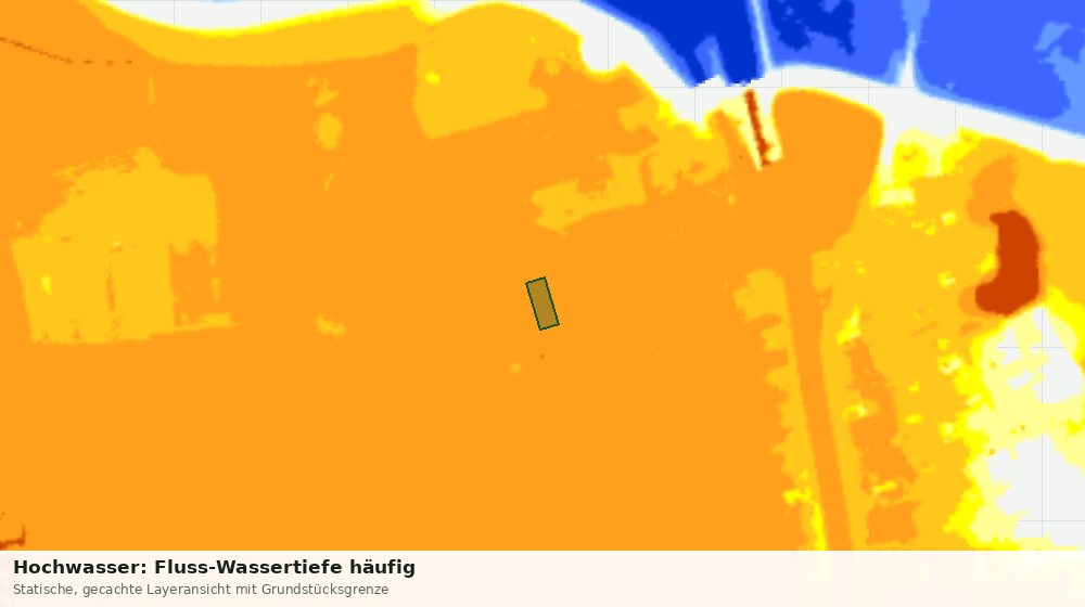 Statische Kartenansicht: Hochwasser: Fluss-Wassertiefe häufig