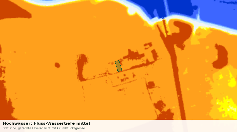 Statische Kartenansicht: Hochwasser: Fluss-Wassertiefe mittel