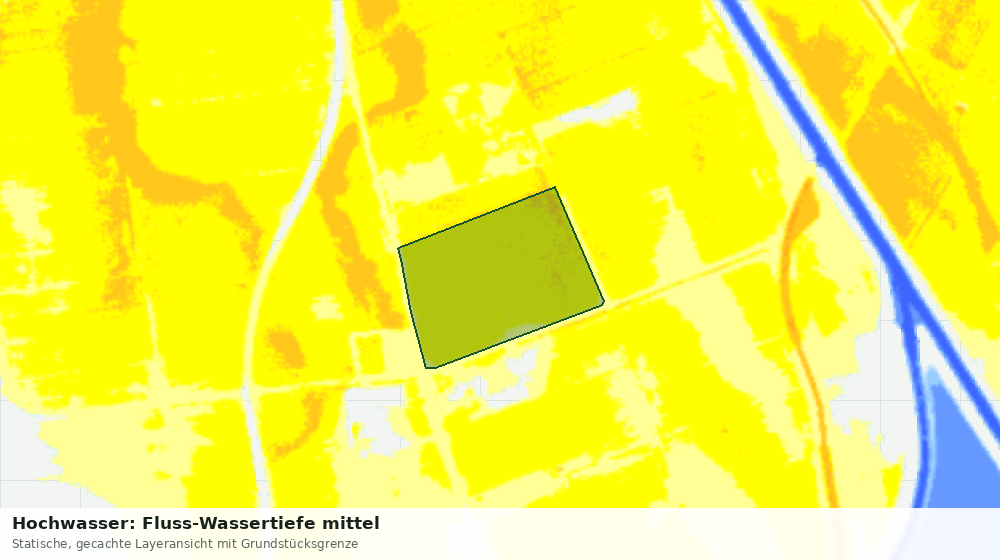 Statische Kartenansicht: Hochwasser: Fluss-Wassertiefe mittel