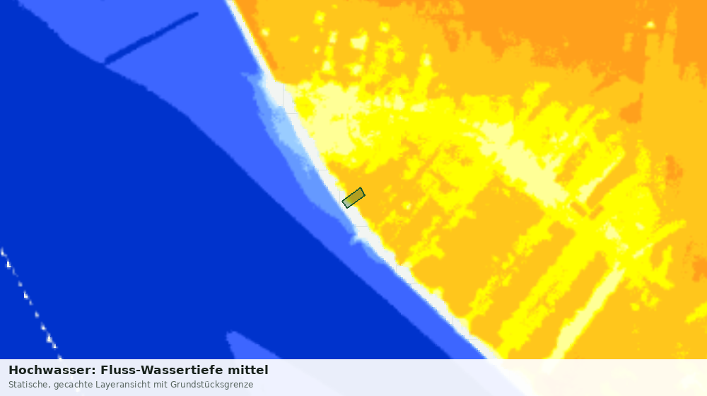 Statische Kartenansicht: Hochwasser: Fluss-Wassertiefe mittel