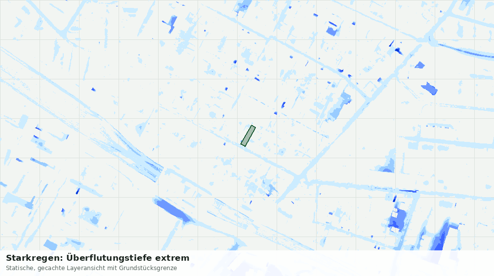 Statische Kartenansicht: Starkregen: Überflutungstiefe extrem