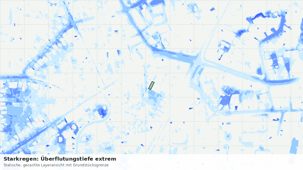 Statische Kartenansicht: Starkregen: Überflutungstiefe extrem