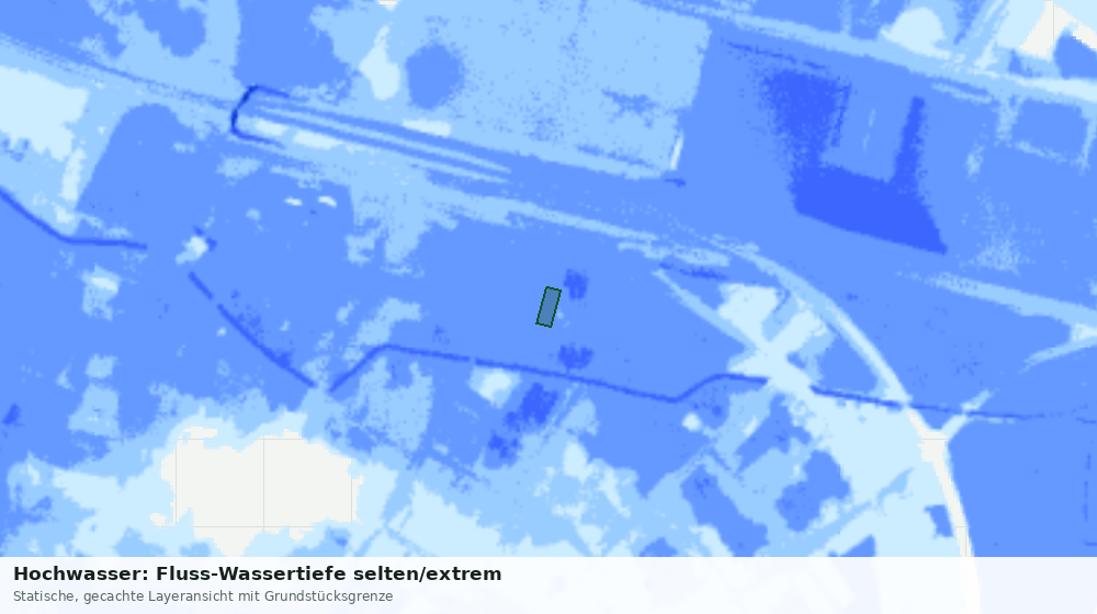 Statische Kartenansicht: Hochwasser: Fluss-Wassertiefe selten/extrem