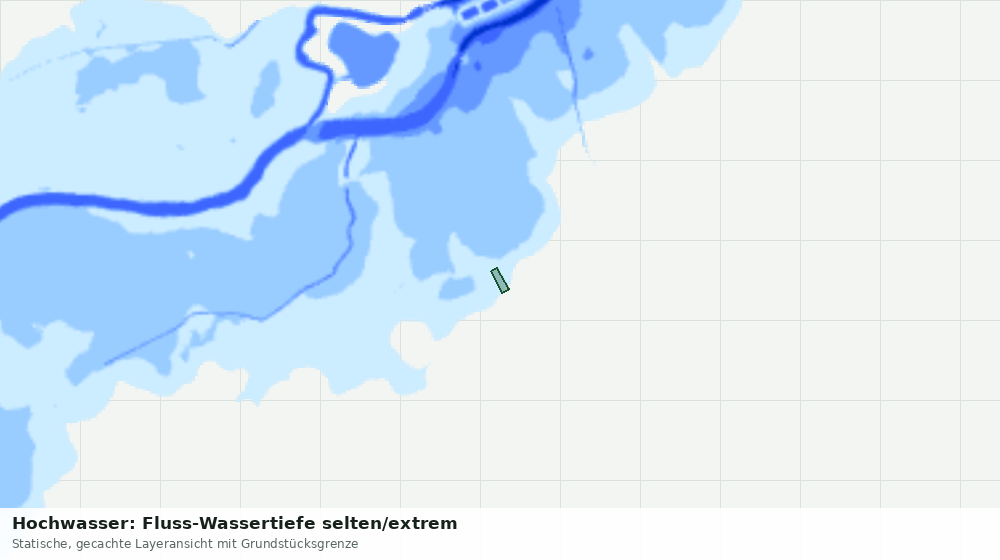 Statische Kartenansicht: Hochwasser: Fluss-Wassertiefe selten/extrem