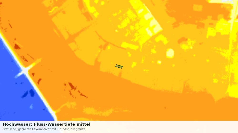 Statische Kartenansicht: Hochwasser: Fluss-Wassertiefe mittel