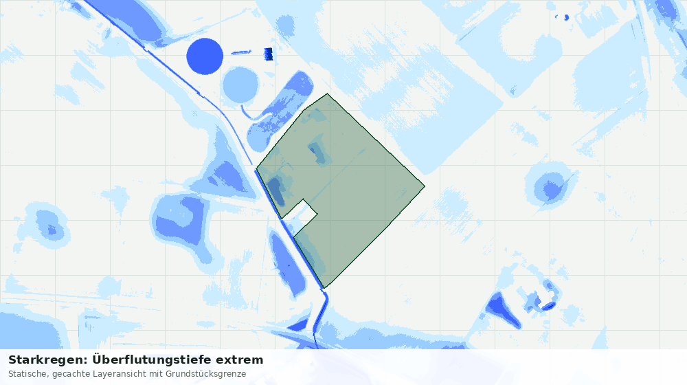 Statische Kartenansicht: Starkregen: Überflutungstiefe extrem