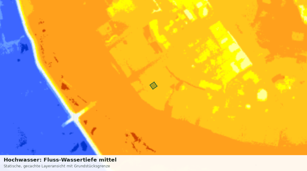 Statische Kartenansicht: Hochwasser: Fluss-Wassertiefe mittel
