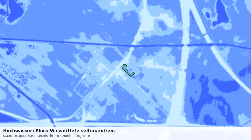Statische Kartenansicht: Hochwasser: Fluss-Wassertiefe selten/extrem