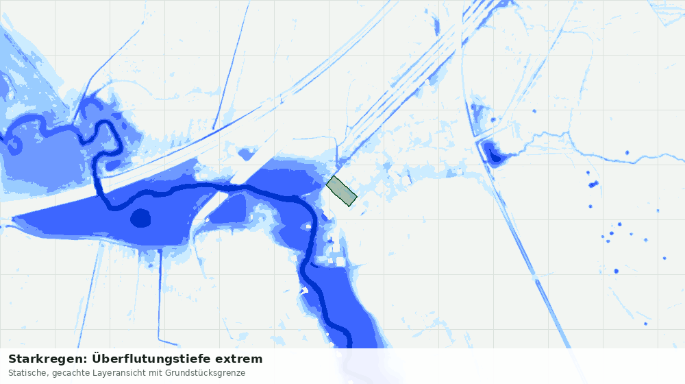 Statische Kartenansicht: Starkregen: Überflutungstiefe extrem