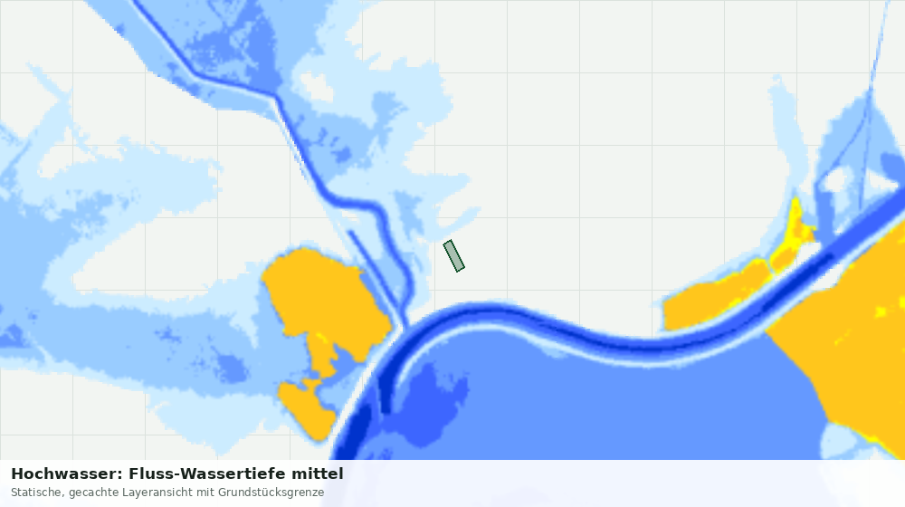 Statische Kartenansicht: Hochwasser: Fluss-Wassertiefe mittel