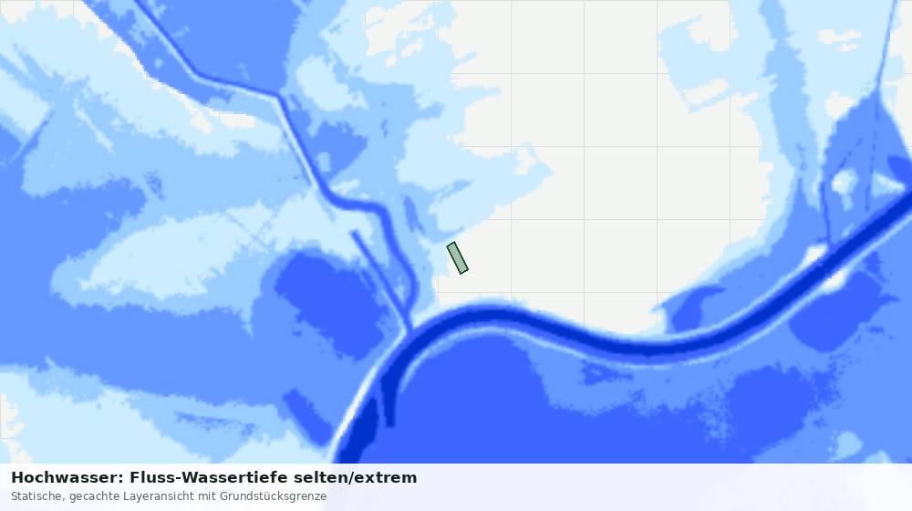 Statische Kartenansicht: Hochwasser: Fluss-Wassertiefe selten/extrem