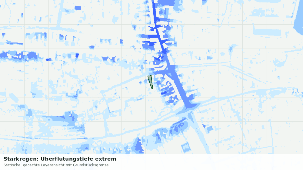 Statische Kartenansicht: Starkregen: Überflutungstiefe extrem