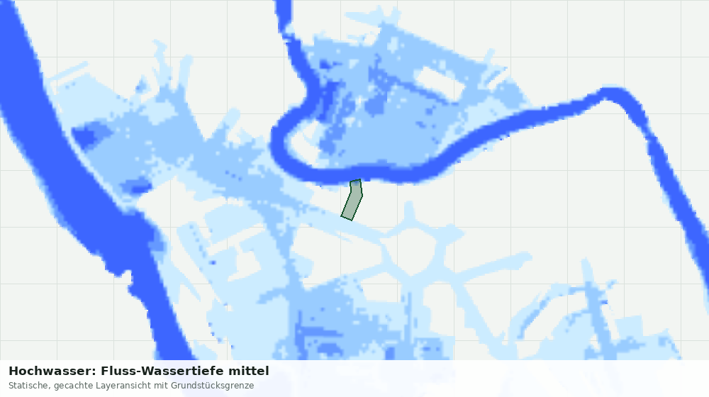Statische Kartenansicht: Hochwasser: Fluss-Wassertiefe mittel