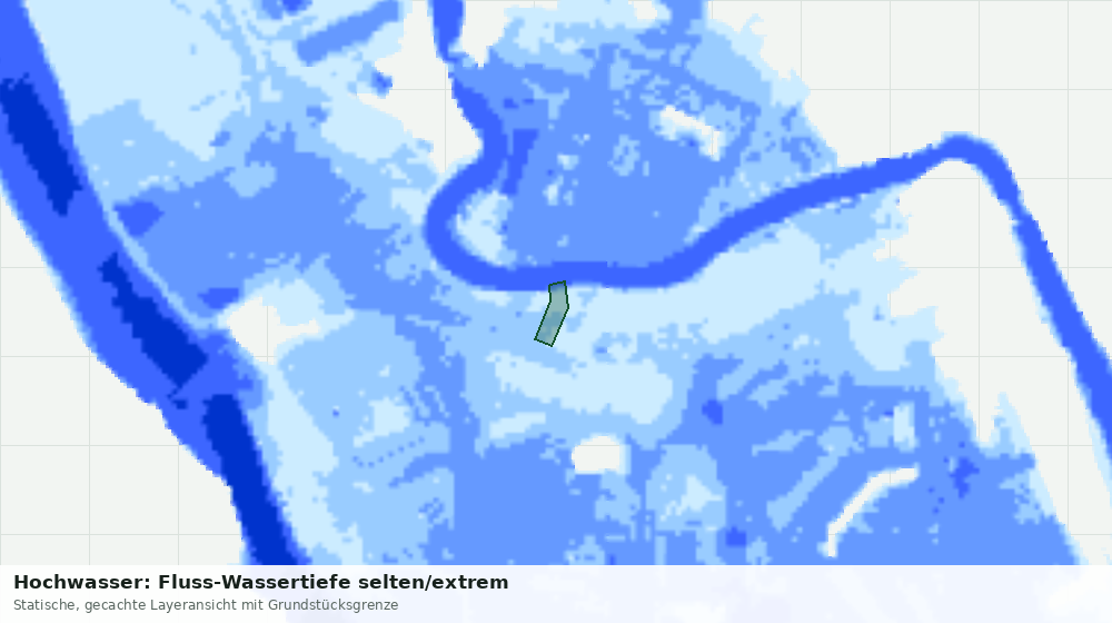 Statische Kartenansicht: Hochwasser: Fluss-Wassertiefe selten/extrem