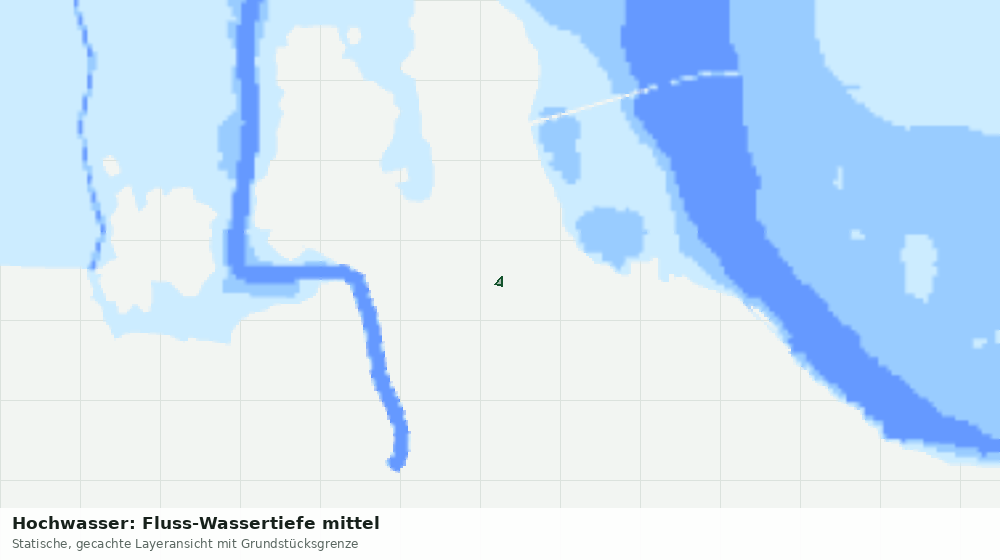 Statische Kartenansicht: Hochwasser: Fluss-Wassertiefe mittel