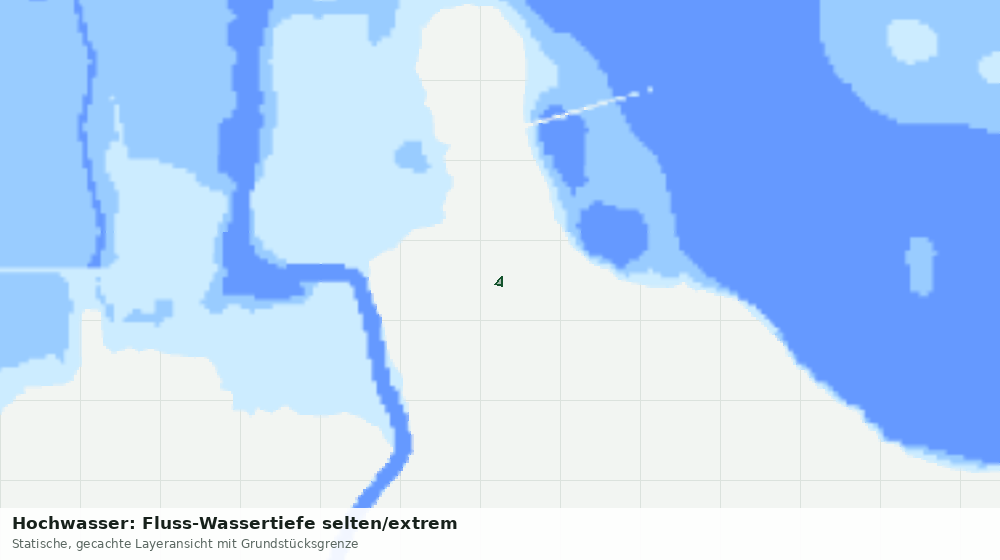 Statische Kartenansicht: Hochwasser: Fluss-Wassertiefe selten/extrem