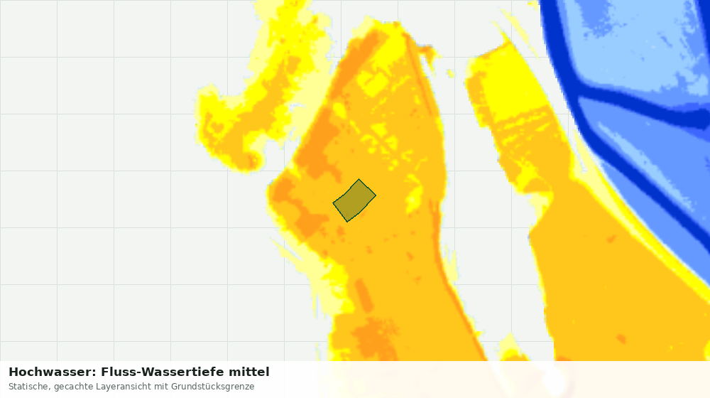 Statische Kartenansicht: Hochwasser: Fluss-Wassertiefe mittel