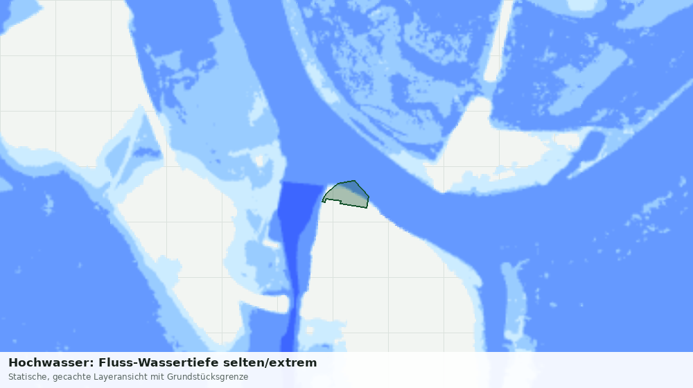 Statische Kartenansicht: Hochwasser: Fluss-Wassertiefe selten/extrem