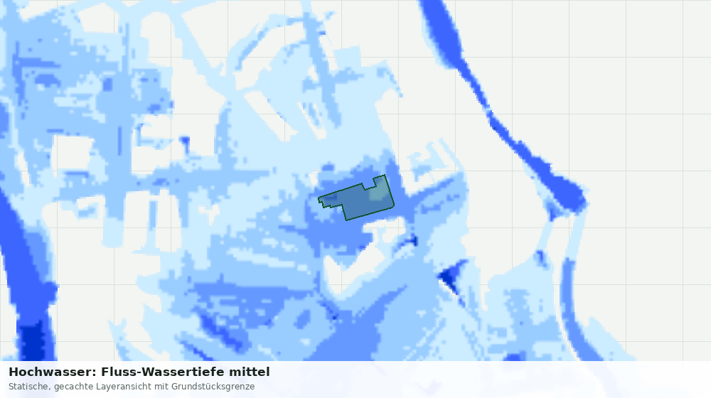 Statische Kartenansicht: Hochwasser: Fluss-Wassertiefe mittel