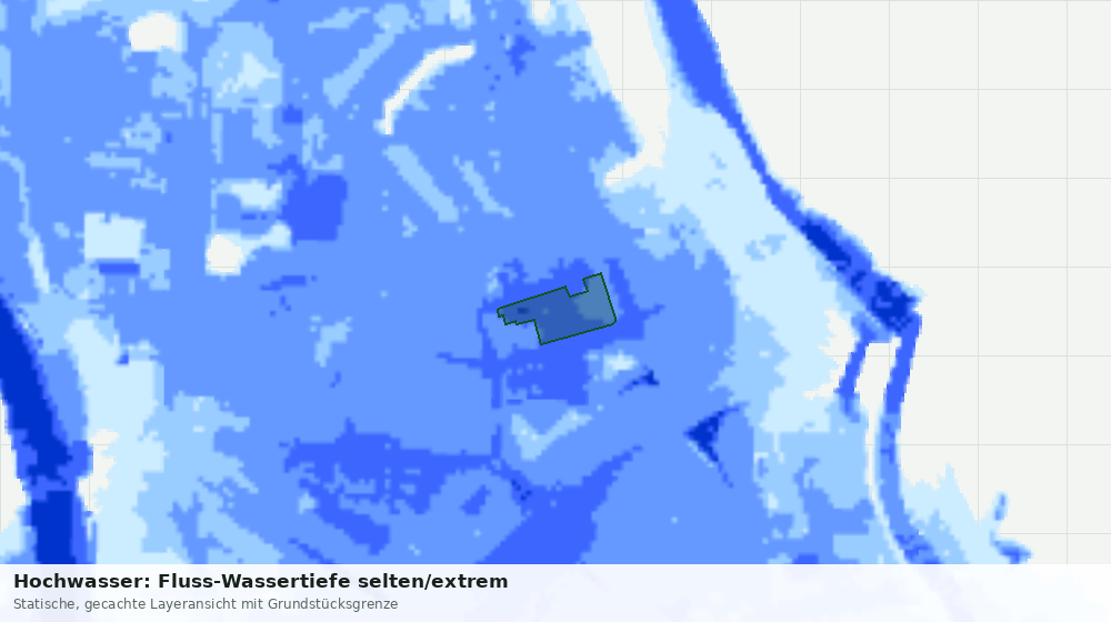 Statische Kartenansicht: Hochwasser: Fluss-Wassertiefe selten/extrem
