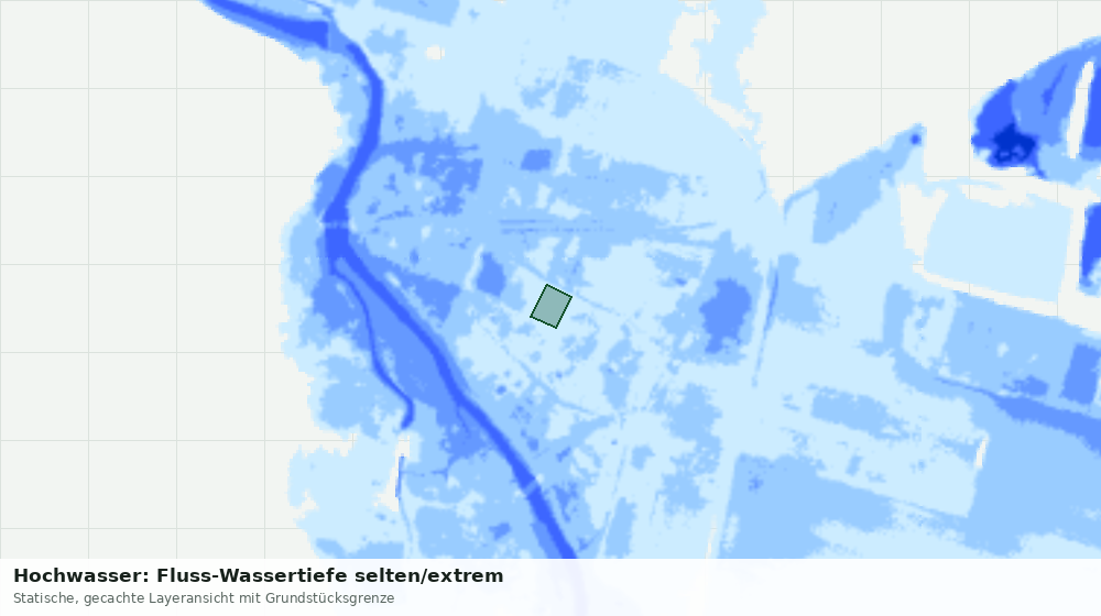 Statische Kartenansicht: Hochwasser: Fluss-Wassertiefe selten/extrem