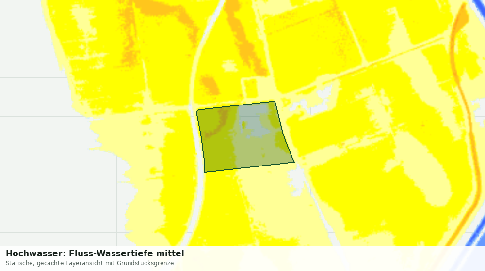 Statische Kartenansicht: Hochwasser: Fluss-Wassertiefe mittel