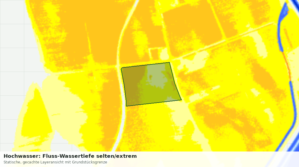 Statische Kartenansicht: Hochwasser: Fluss-Wassertiefe selten/extrem