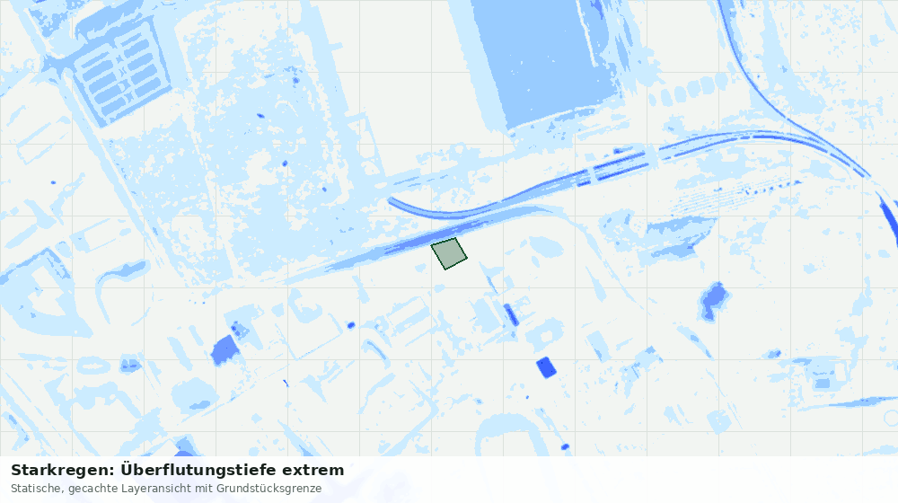 Statische Kartenansicht: Starkregen: Überflutungstiefe extrem