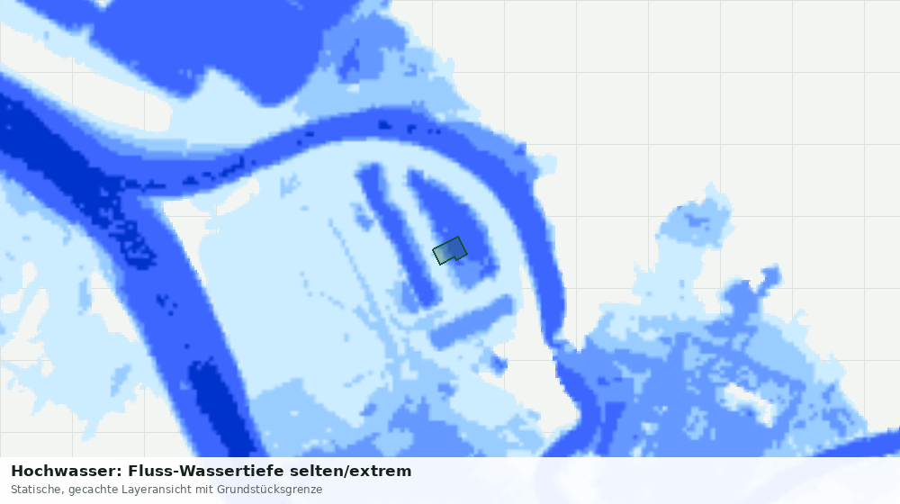 Statische Kartenansicht: Hochwasser: Fluss-Wassertiefe selten/extrem