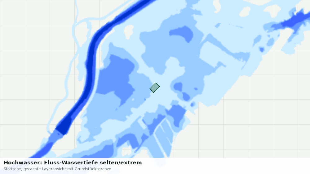 Statische Kartenansicht: Hochwasser: Fluss-Wassertiefe selten/extrem