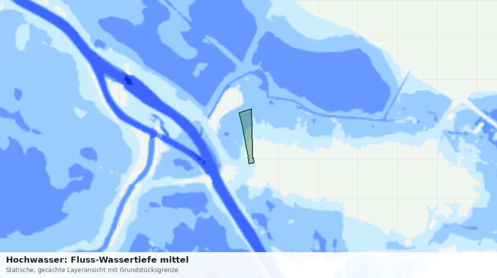 Statische Kartenansicht: Hochwasser: Fluss-Wassertiefe mittel