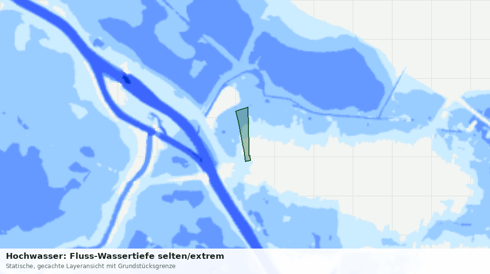 Statische Kartenansicht: Hochwasser: Fluss-Wassertiefe selten/extrem