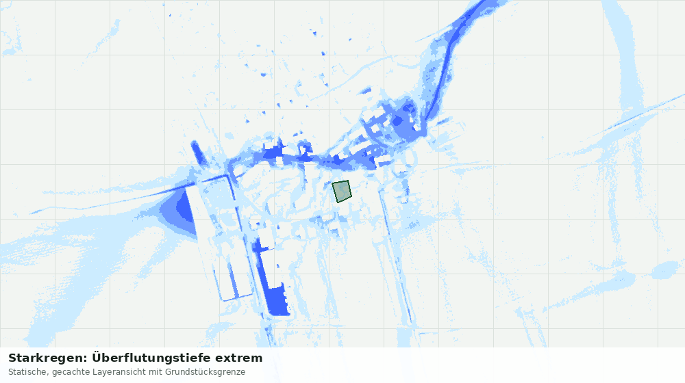 Statische Kartenansicht: Starkregen: Überflutungstiefe extrem