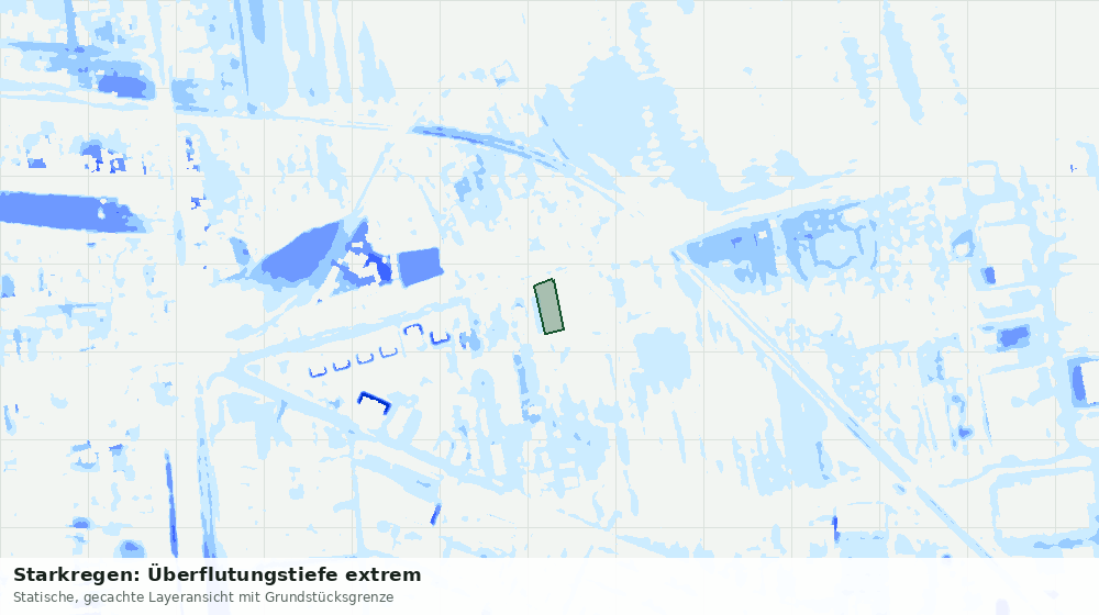 Statische Kartenansicht: Starkregen: Überflutungstiefe extrem
