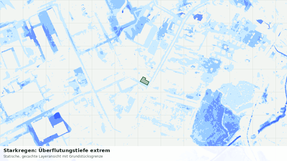Statische Kartenansicht: Starkregen: Überflutungstiefe extrem